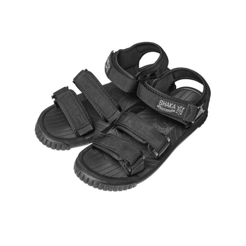SHAKA Neo Bungy Hook and Loop Beach Sandals Unisex Black-1