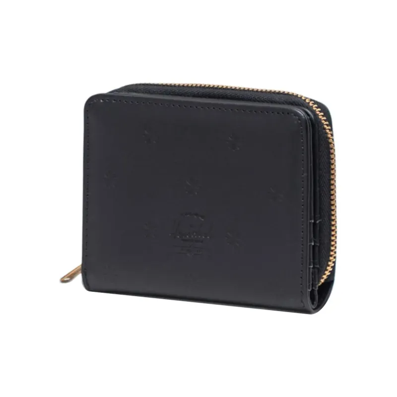 Herschel Pure Vegan Leather Card Holder Wallet Unisex Black Floral-1