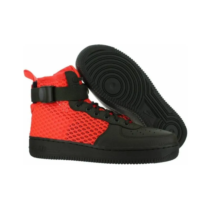 Nike Sf Air Force 1 Mid Cargo Khaki Total Crimson-3