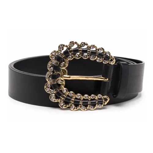 Maje Diamanté Buckle Leather Belt