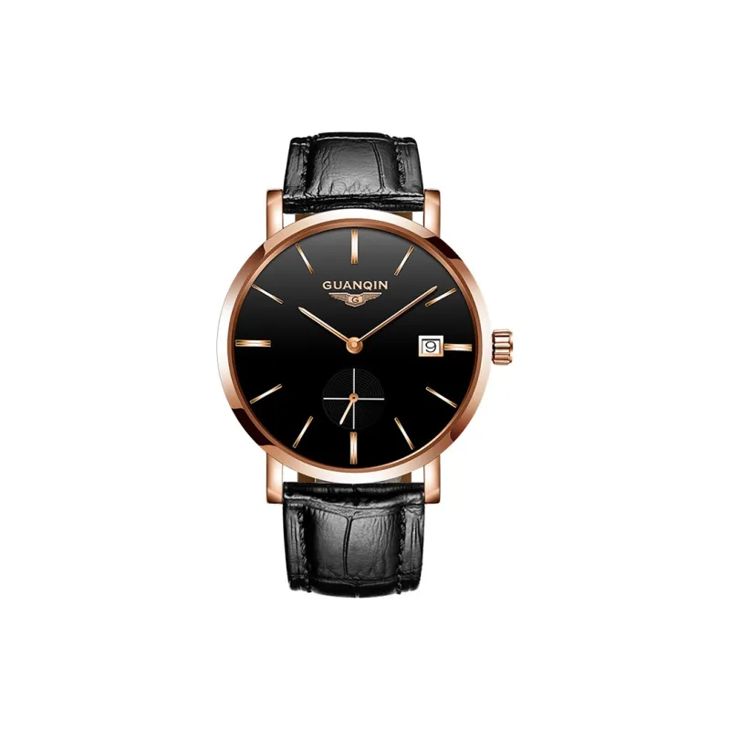 GUANQIN GUANQIN GJ16028.TDP Mechanical Movement Genuine Leather Strap Watch Men's Watches Black Dial-7