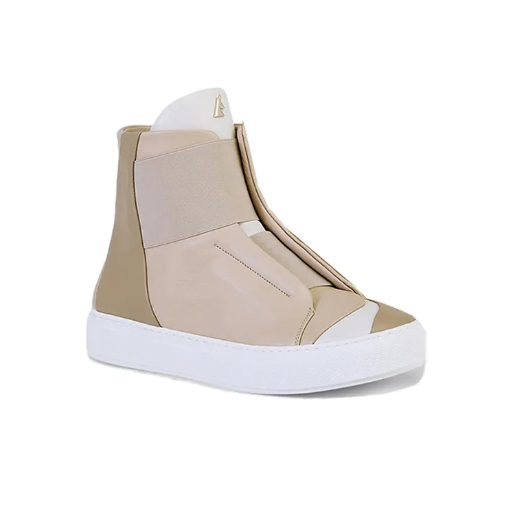 Daniel Essa Electron High-Top Stylish Skateboarding Shoes Women's Beige-1