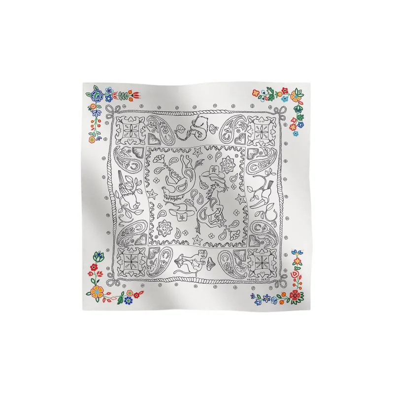 HERMES Silk Scarves Women's White-0