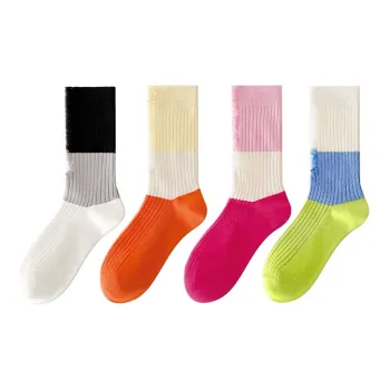 RUMEE FOR Mid Calf Socks Unisex 4 Pack Mixed Color