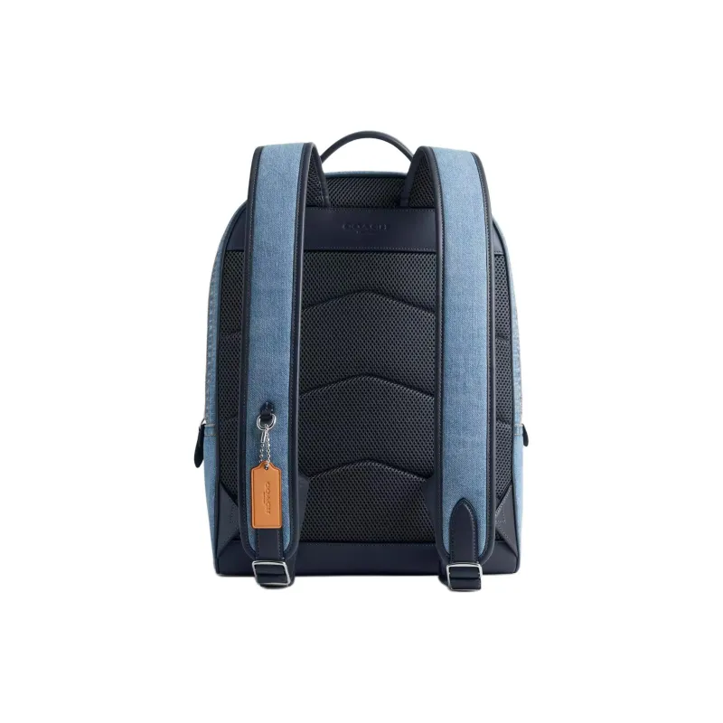 COACH Charter Denim Panel With Calfskin Backpack Large Size Men's Indigo-2