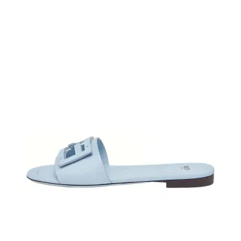 FENDI Baguette Slide Slippers Women's Light Blue