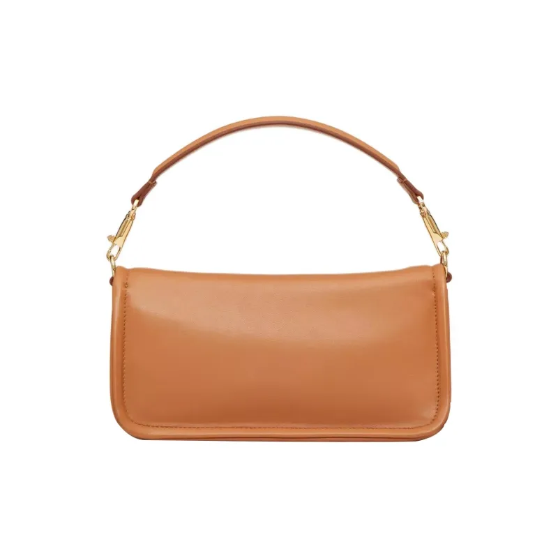 Valentino Nappa Leather Portable Crossbody Bag Shoulder Bag Medium Size Women's Almond-4