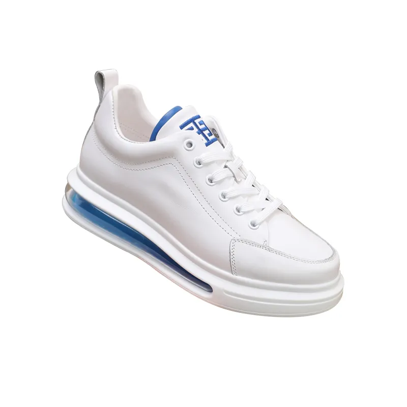 LYFAG Skateboard Shoes Unisex Mid Top White/Blue/Gray-1