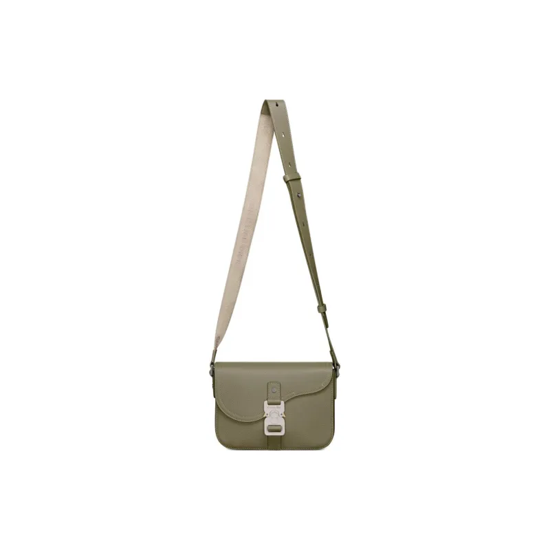 DIOR Grained Calfskin Saddle Messenger Bag Crossbody Bag Shoulder Bag Men's Khaki-1