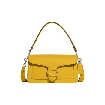 COACH Tabby Polished Grain Leather Hobo Bag, Portable Crossbody Bag, Shoulder Bag Medium Size Women's Canary