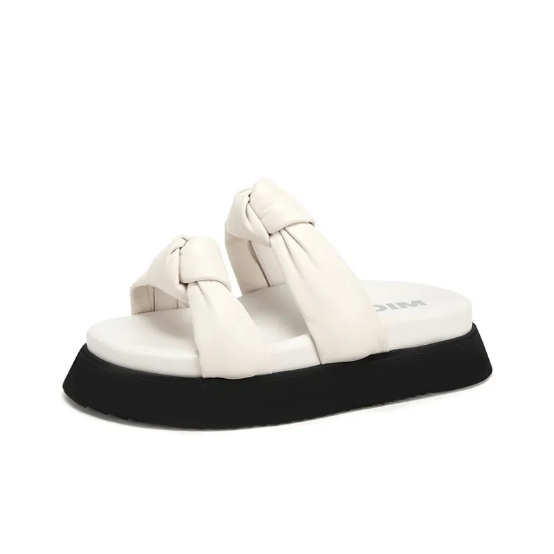 MIO Slide Slippers Women's Ecru/Khaki-2