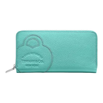 TIFFANY & CO. Return To Tiffany Collection Taurillon Leather Wallet Large Size Women's Tiffany Blue Color
