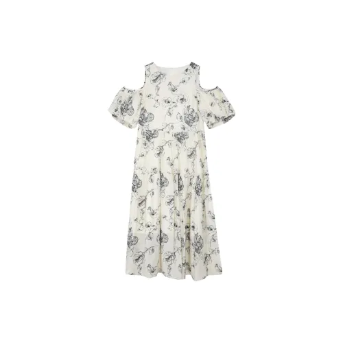 3COLOUR Short-Sleeved Dresses Women's Black/White Floral