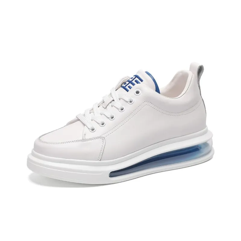 LYFAG Skateboard Shoes Unisex Mid Top White/Blue/Gray-0