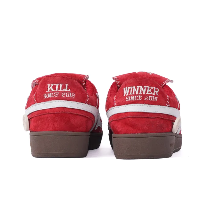 KILLWINNER Anti Slip Wear Resistant Low Top Skateboard Shoes Unisex Red-3