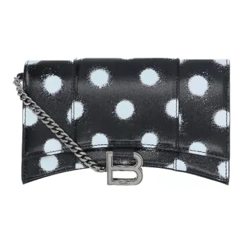 Balenciaga Balenciaga Luggage Collection Leather Wallet Women's Black/White