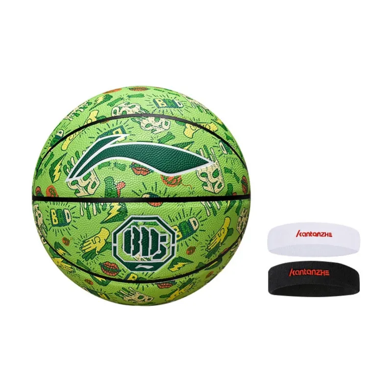 LiNing Badfive PU Basketball Green Size 7 Training Unisex-3