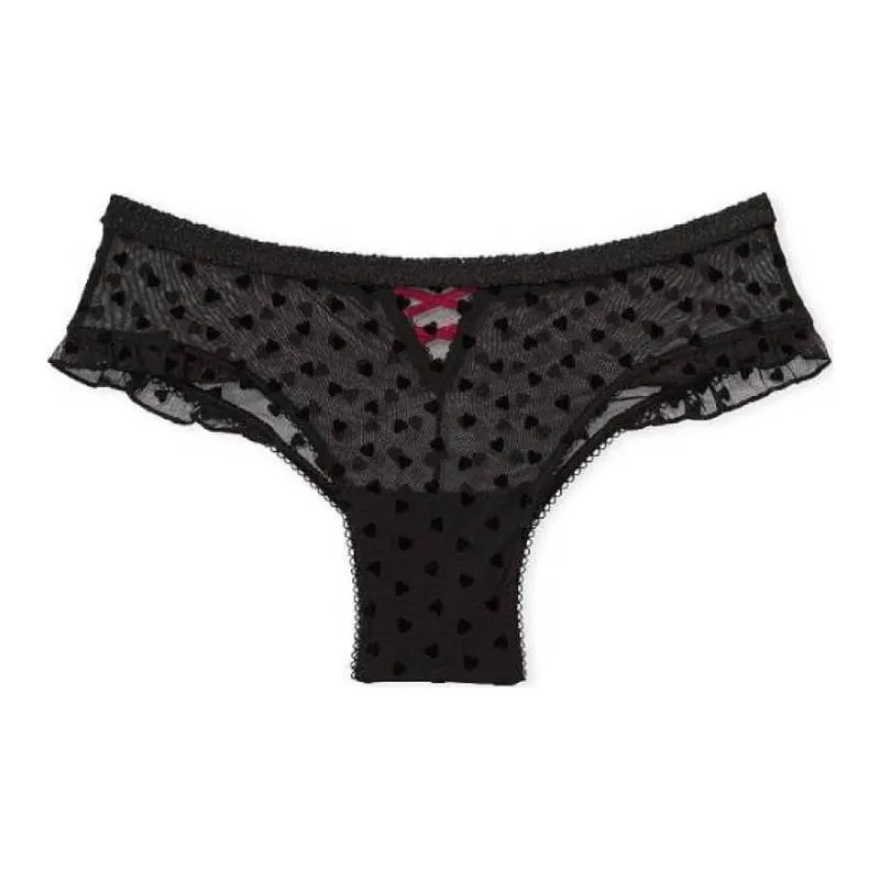 VICTORIA'S SECRET Underpants Women's 1 Pack Black Heart Print-0