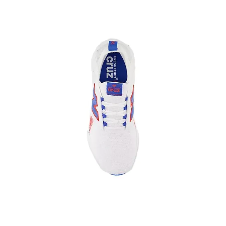 New Balance Fresh Foam X Cruz Artisan V3 Cushioning, Wear Resistant Low Top Running Shoes Men's White Blue-3