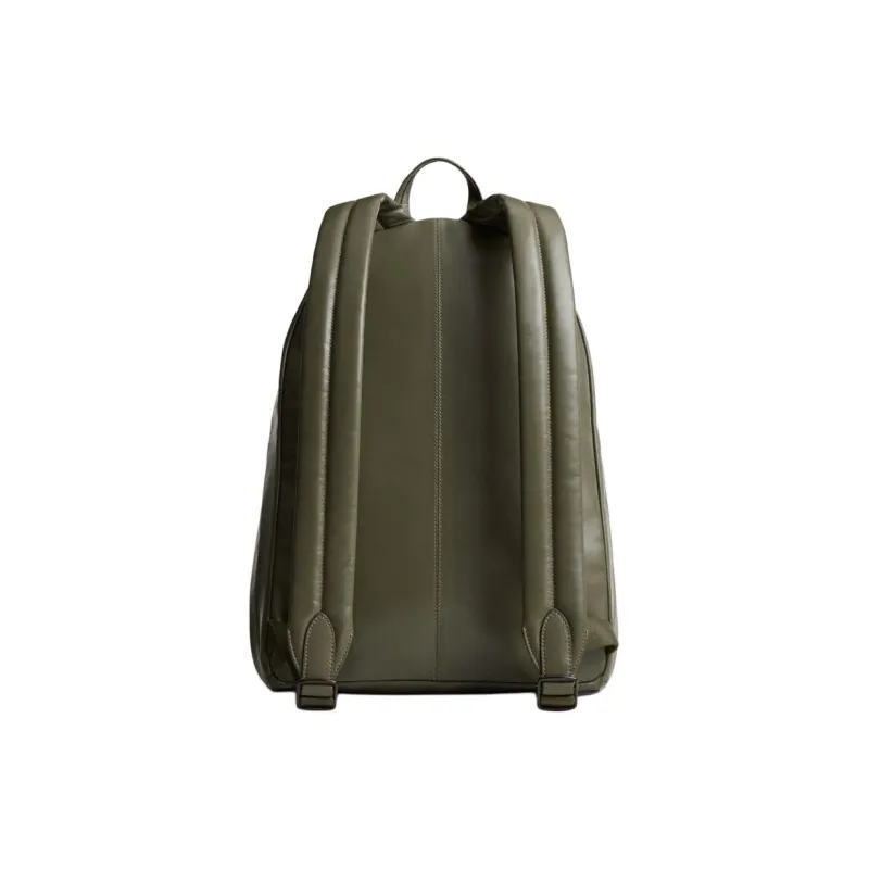 COACH Leather Backpack Tubas Men's Green-2