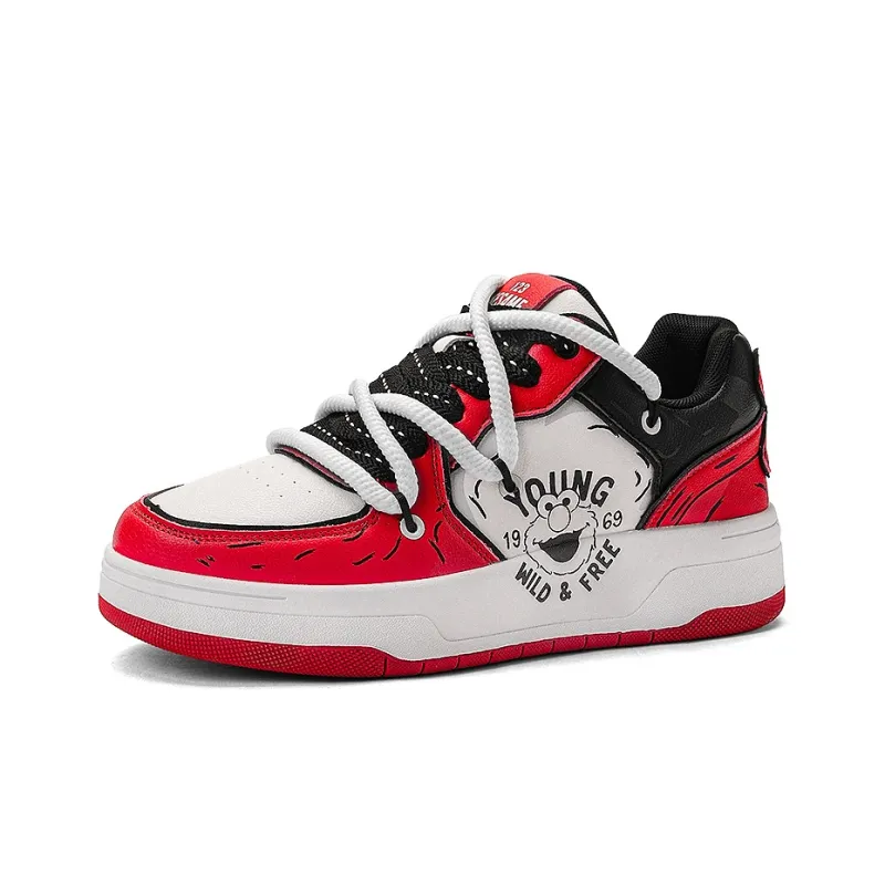 SESAME STREET Slip-Resistant Cushioning Wear-Resistant Breathable Height Increasing Low-Top Skateboard Shoes Unisex-16