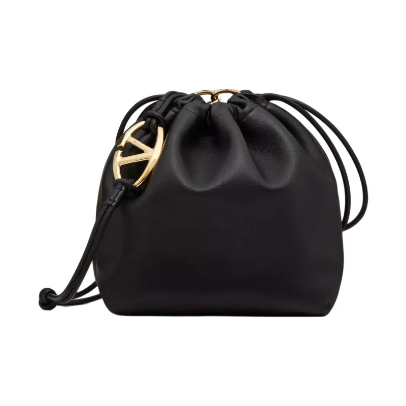 Valentino Vlogo Nappa Leather Crossbody Bag Shoulder Bag Women's Black-0