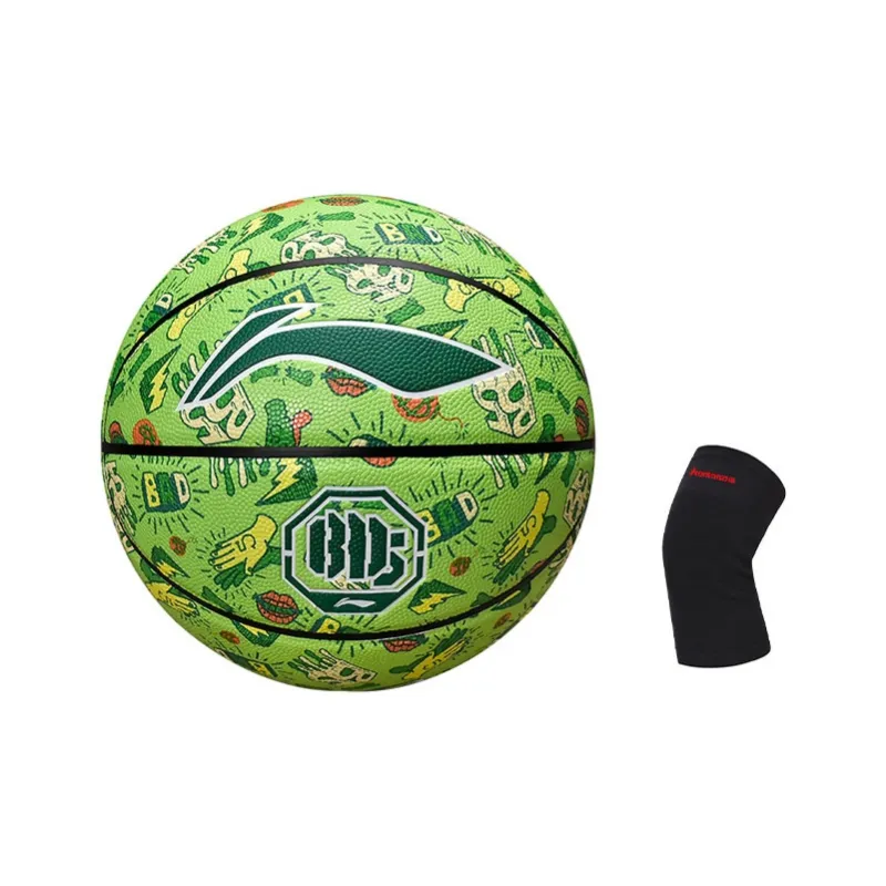 LiNing Badfive PU Basketball Green Size 7 Training Unisex-6