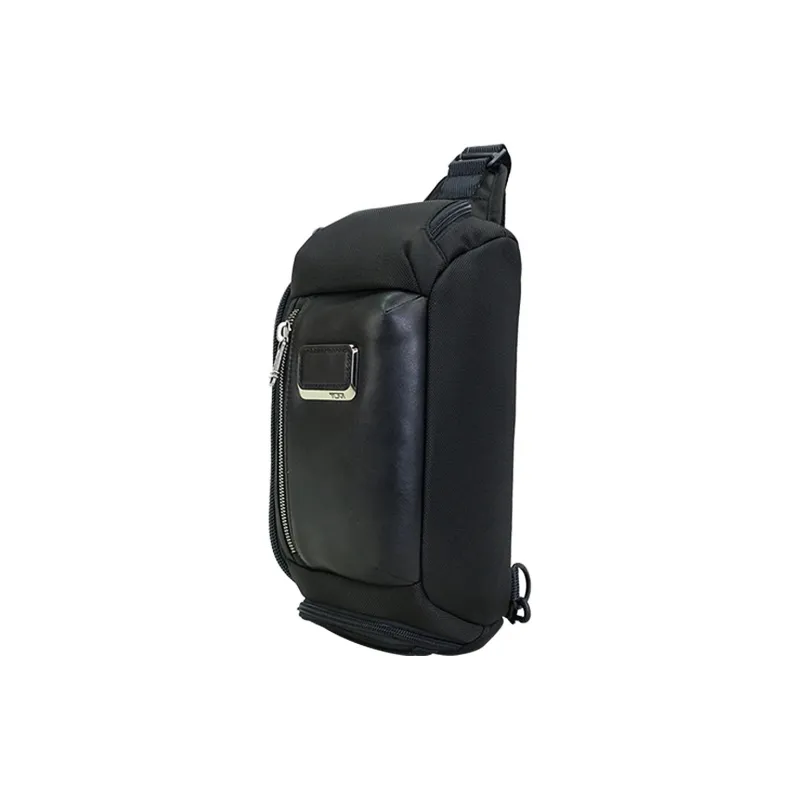 TUMI Leather Shoulder Bag, Crossbody Bag, Sling Bag Medium Size Men's Black-3