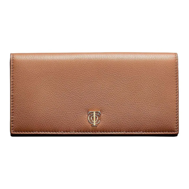 TIFFANY & CO. Leather Wallet Unisex Tan-0