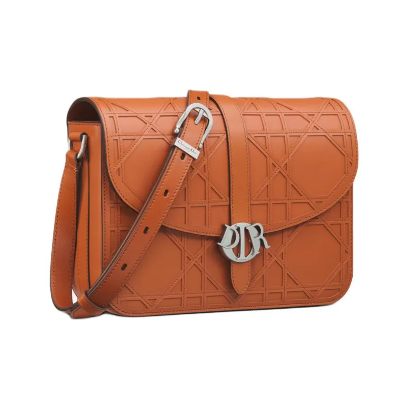 DIOR Cannage Cosmo Leather Shoulder Bag Crossbody Bag Men's Cognac-2
