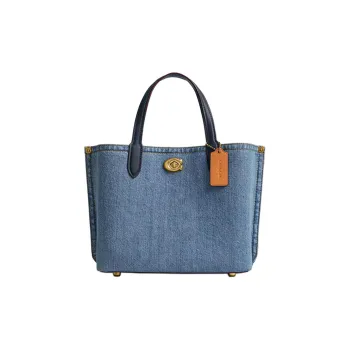 COACH Willow Denim Shoulder Bag Crossbody Bag Handbag Medium Size Women's Brass & Indigo