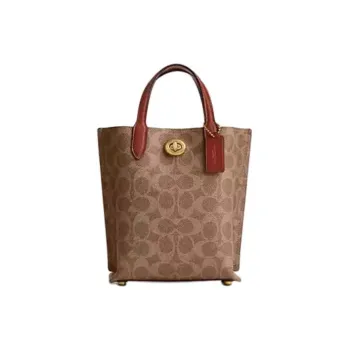 COACH Willow Cow Leather Crossbody Handbag Trumpets Women's Brass & Cinnamon & Rusty Red