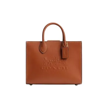 COACH Ace Cow Leather Tote Bag Shopping Bag Shoulder Bag Crossbody Bag Handbag Medium Size Women's Polished Amber