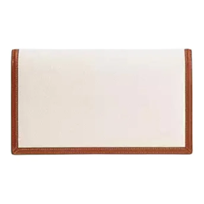 COACH Canvas With Tanned Leather One Shoulder Crossbody Clutch Large Size Women's Polished Amber-3