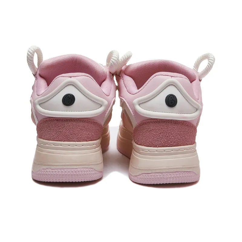 BUABOKE SKATER Macaron Collection Wear Resistant Slip Resistant Low Top Daily Skateboard Shoes Unisex Pink-5