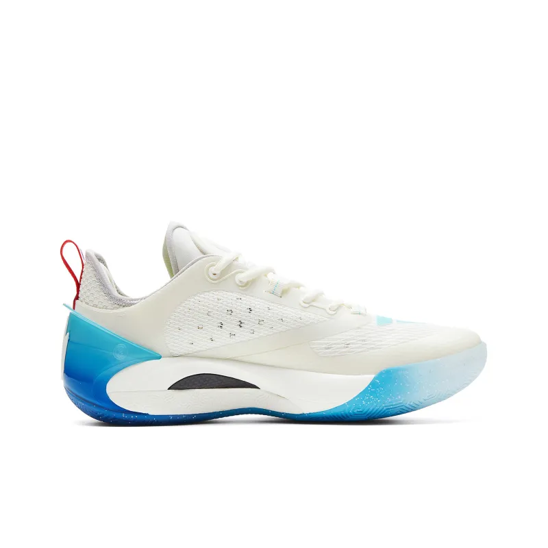 PEAK Wiggins AW2 Basketball Shoes Men Low Top Ecru/Colorful Blue-1