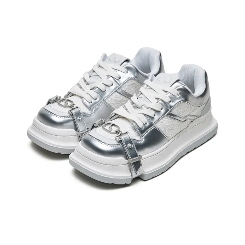 ABCICEY Anti Slip Wear Resistant Low Top Skateboard Shoes Unisex White-1