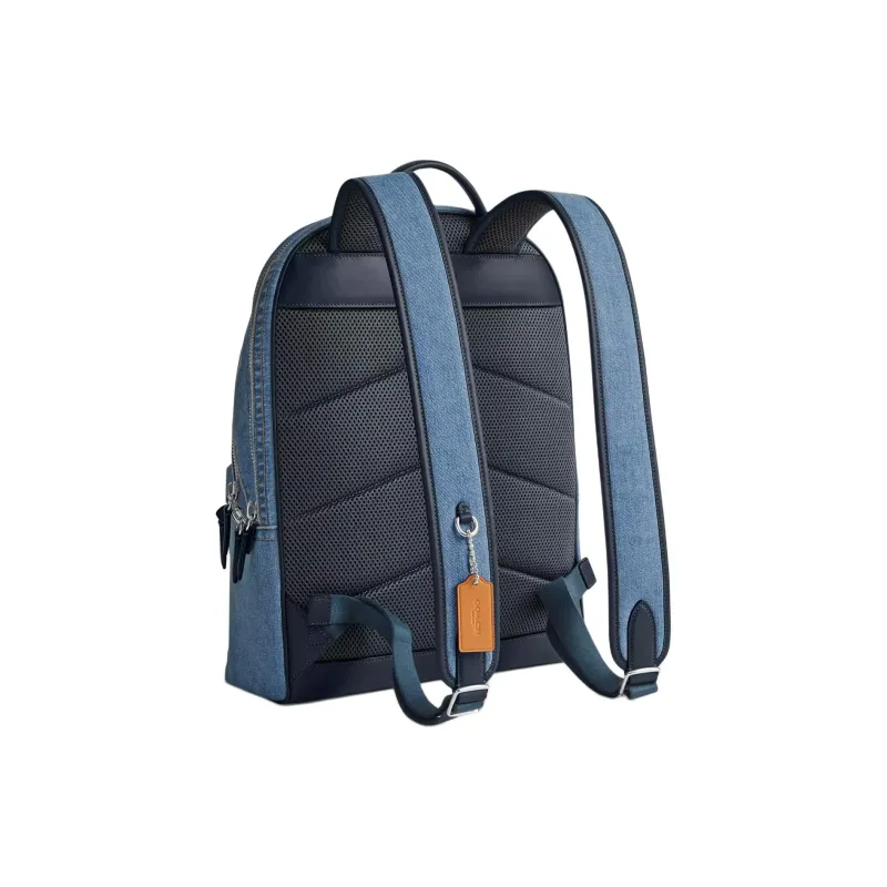 COACH Charter Denim Panel With Calfskin Backpack Large Size Men's Indigo-1