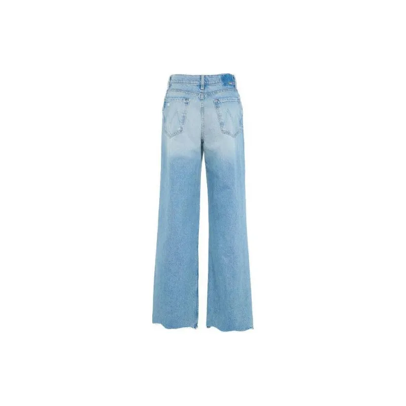 MOTHER High Waisted Spinner Zip Heel Chew Jeans Women's Light Blue-1
