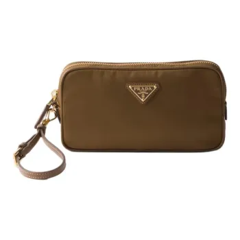PRADA Re-Edition Recycled Nylon Clutch Women's Cork Beige
