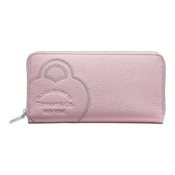 TIFFANY & CO. Return To Tiffany Collection Taurillon Leather Wallet Large Size Women's Crystal Pink