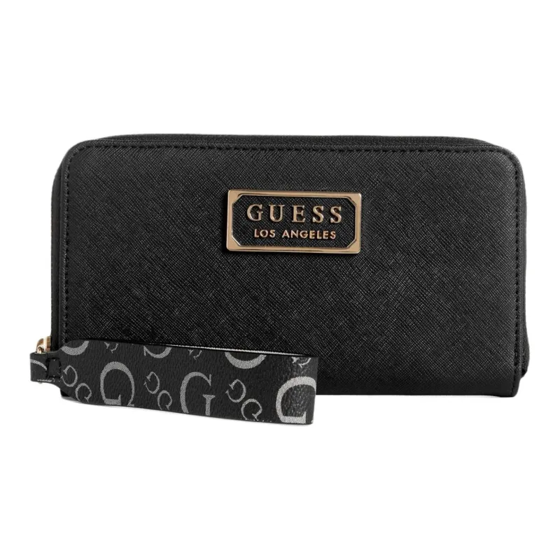 GUESS Artificial Saffiano Leather Wallet Unisex Black-0