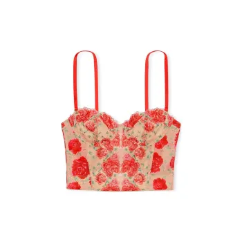 Victoria's Secret Shapewear Women's Champagne Coral Red Print