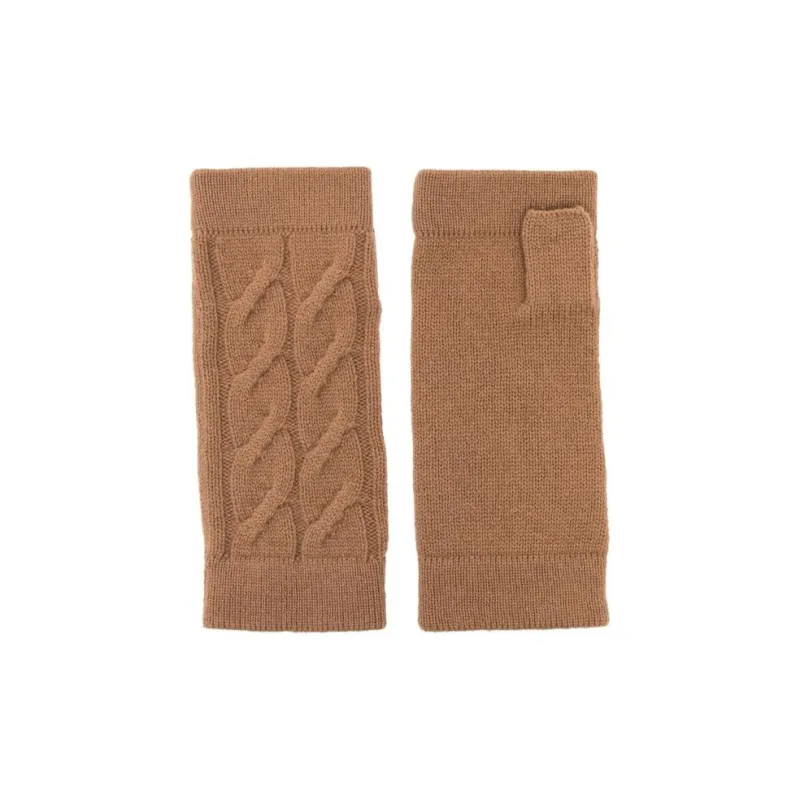N.Peal Cable knit Fingerless Gloves-1