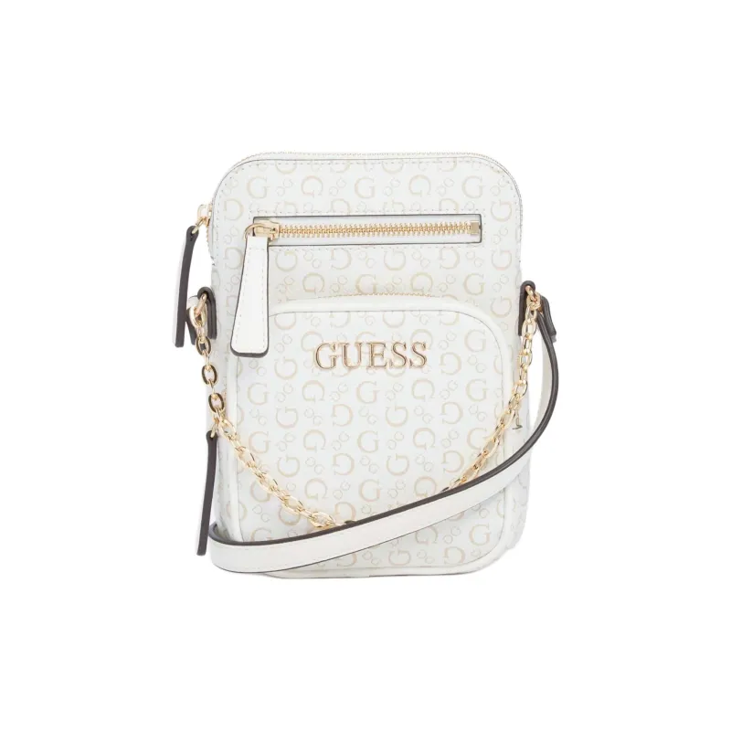 GUESS Canvas Shoulder Bag Crossbody Bag Mini Unisex White-0