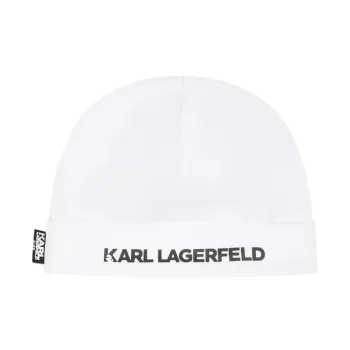 KARL LAGERFELD Organic Cotton Beanies Kids' White