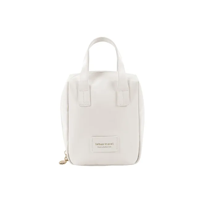 LOHAS Travel PU Makeup Bag Regular Unisex White/Pink-0