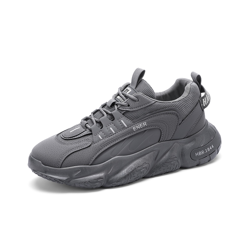 HACKBUTEER Low-Top Chunky Sneakers Unisex Grey (single shoe