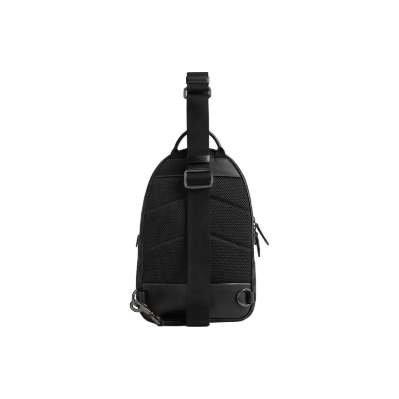 COACH Charter Denim Shoulder Bag Crossbody Bag Small Size Men's Black-2