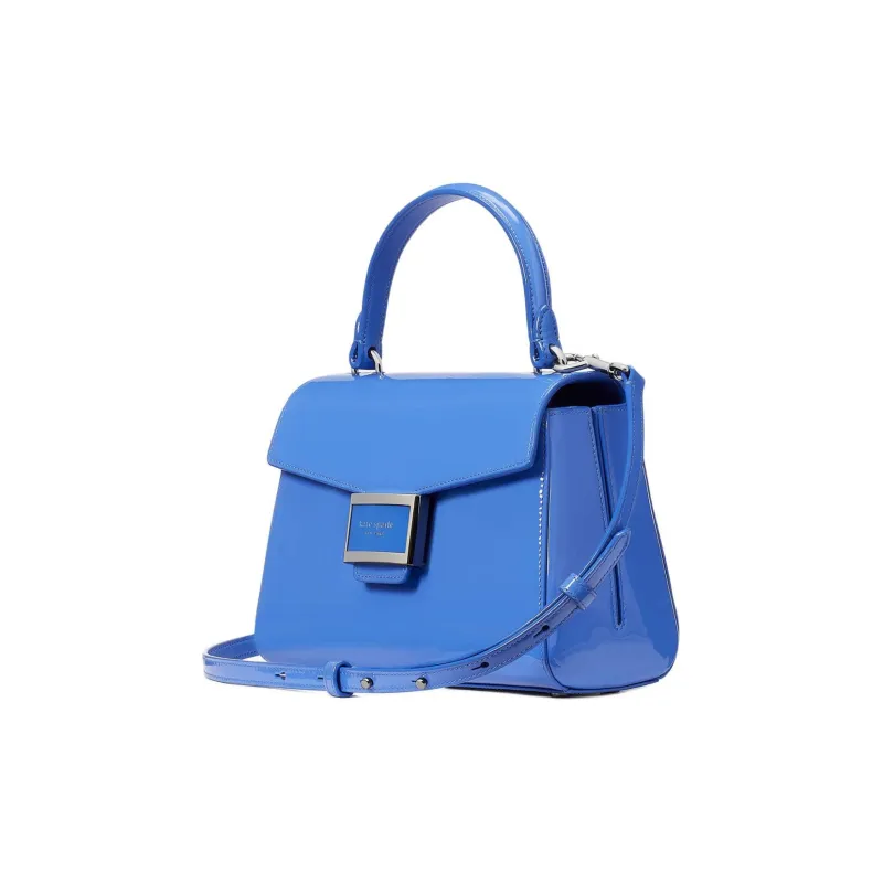 Kate Spade Katy Patent Leather Smooth Leather Shoulder Bag Crossbody Bag Handbag Small Size Women's Opal Blue-1